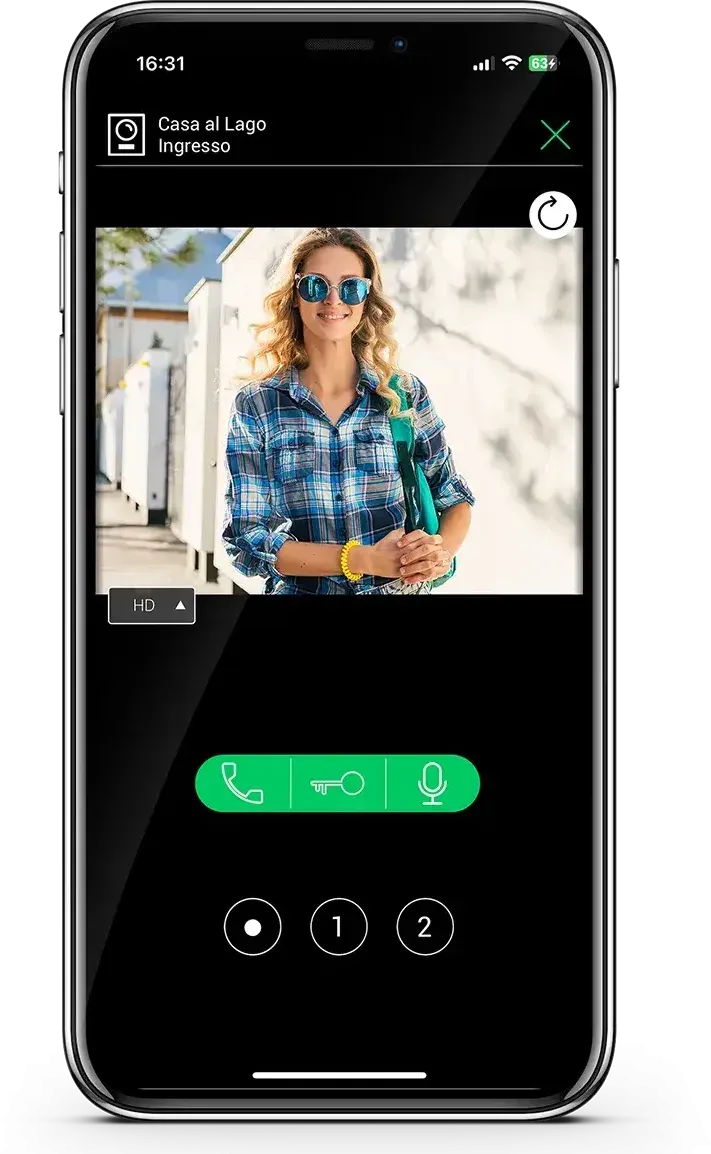 Ovipuhelimen videopuhelu Comelit App -sovelluksessa älypuhelimella